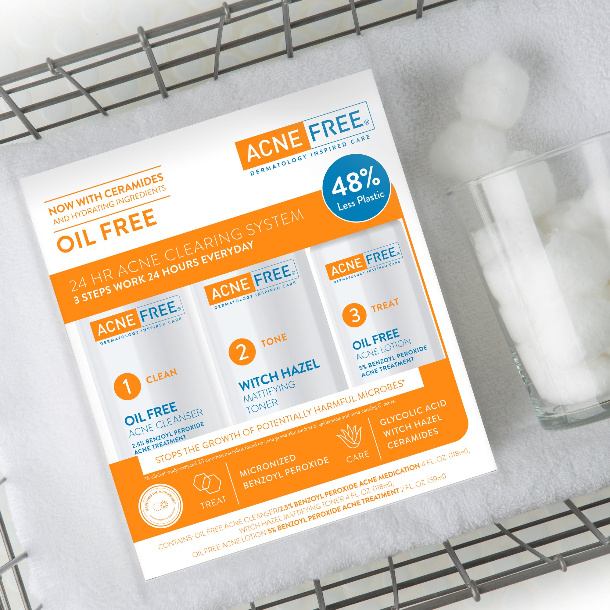 NEW! Oil Free 24 HR Acne Clearing System 3PC Kit