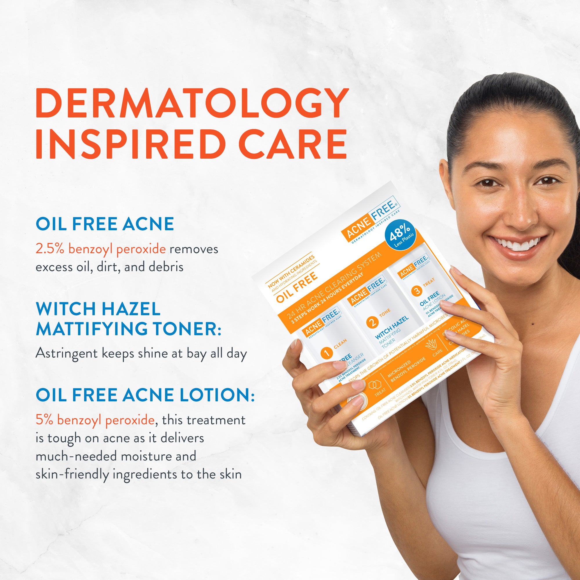 NEW! Oil Free 24 HR Acne Clearing System 3PC Kit