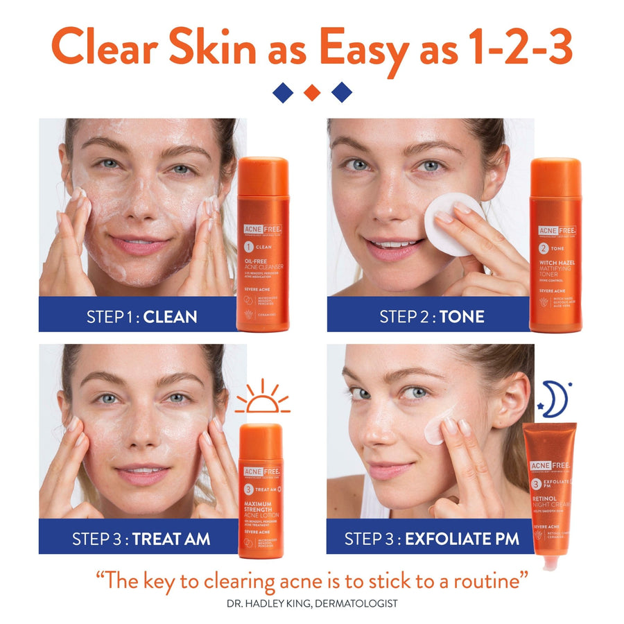 AcneFree Severe Acne 24 HR Clearing System 4PC Kit - AcneFree ...