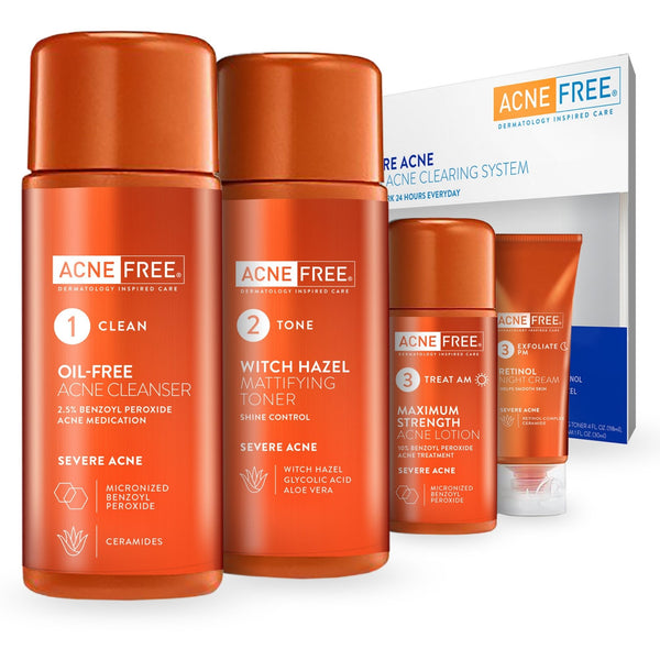 AcneFree Severe Acne 24 HR Clearing System 4PC Kit - AcneFree